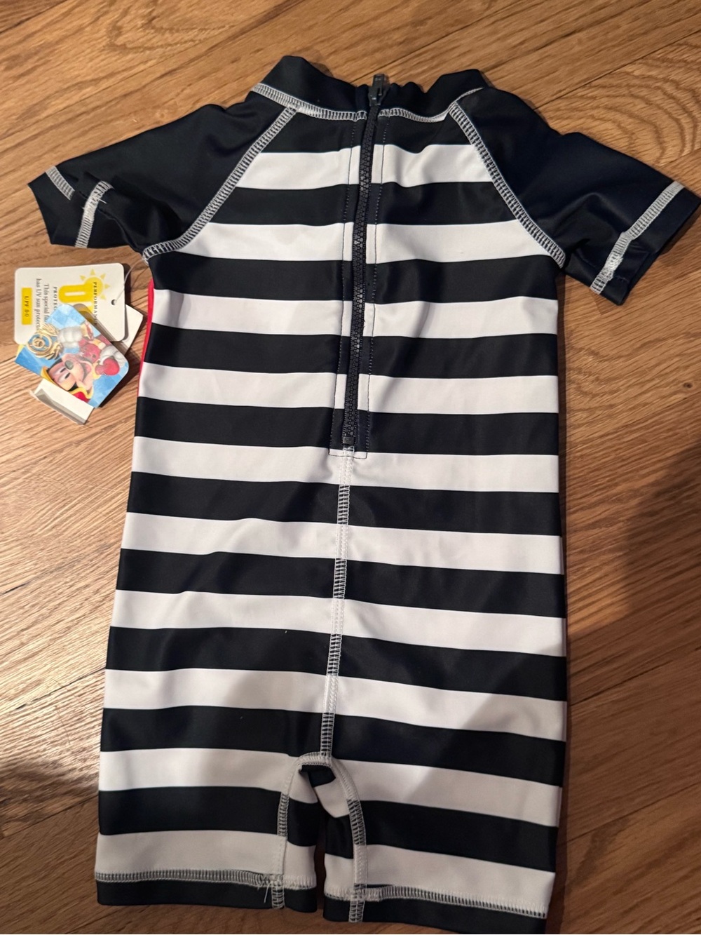 ☀️Disney Black, Red & White Mickey Mouse Kids Rashguard Swim Suit - Picture 2 of 3